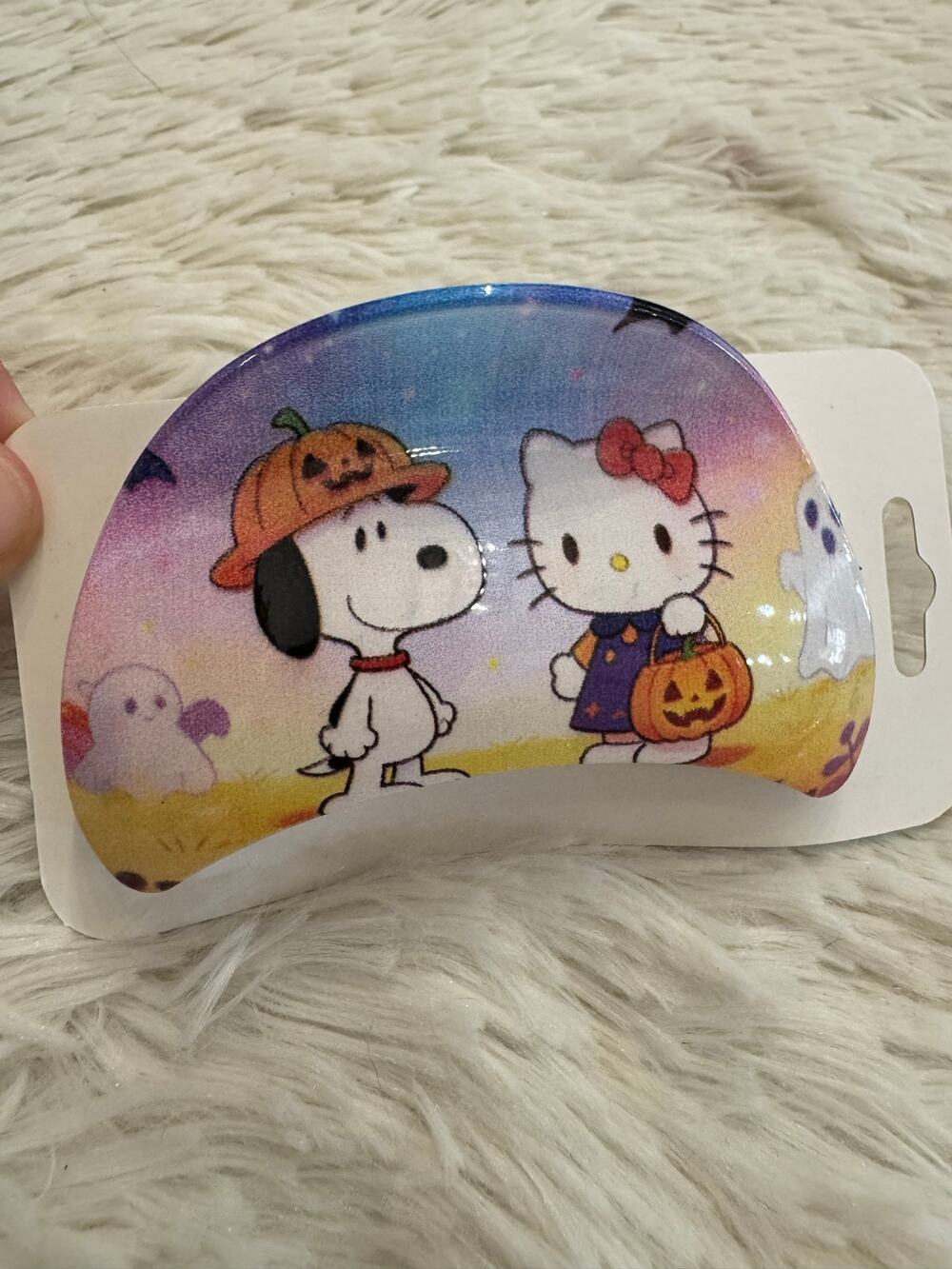 Hello Kitty and Snoopy Halloween medium hair claw hair accessory